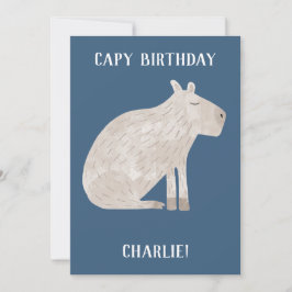 Niedlich Capybara Personalisiert Geburtstag Feiertagskarte