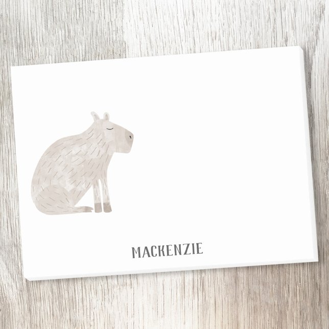 Niedlich Capybara Personalisiert Post-it Klebezettel (Fun Capybara personalized custom name animal post-it sticky notes)