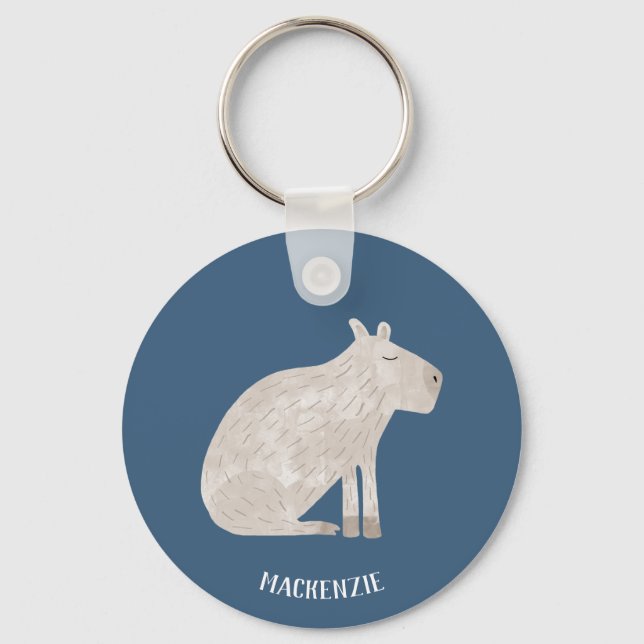 Niedlich Capybara Personalisiert Schlüsselanhänger (Vorderseite)