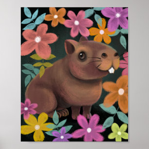 Niedlich Capybara Print. Poster
