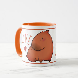 Niedlich Capybara Schwarz-Orange-Tasse Tasse