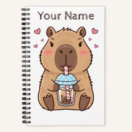 Niedlich Capybara Sipping Boba Tee Notizbuch