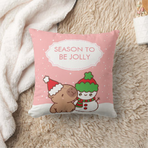 Niedlich Capybara & Snowman Kissen