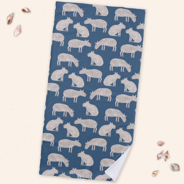 Niedlich Capybara Strandtuch (Fun Capybara pattern beach towel)