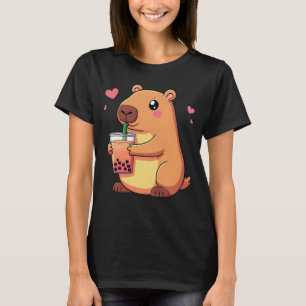 Niedlich Capybara trinken Boba Bubble Tea Girls T-Shirt
