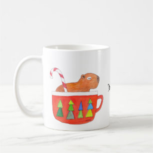 Niedlich Capybara Weihnachtsfeiertag Individuelle  Kaffeetasse