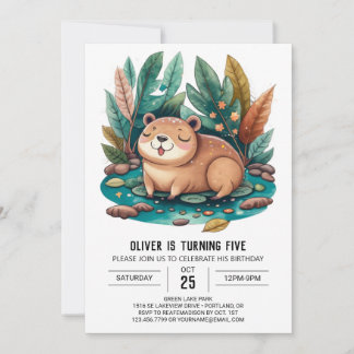 Niedlich Capybara zum Geburtstag Einladung