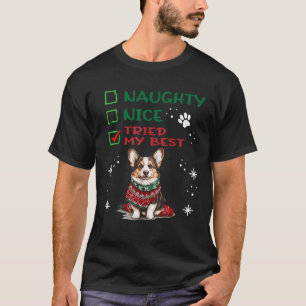 Niedlich Cardigan Welsh Corgi Dog Christmas Naught T-Shirt