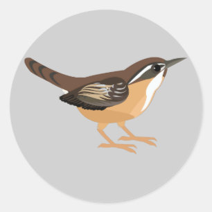 Niedlich Carolina Wren Runder Aufkleber