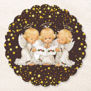 Niedlich Caroling Angeles Paper Untersetzer