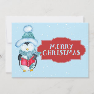 Niedlich Caroling Penguin Weihnachten