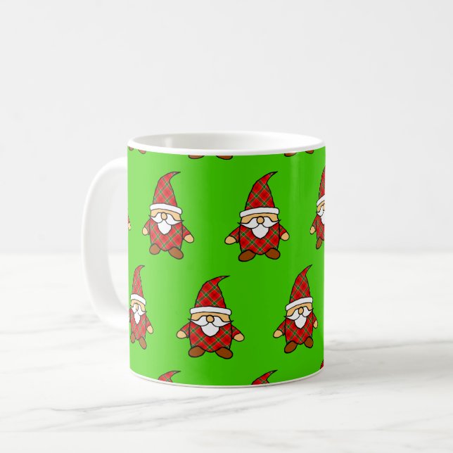 Niedlich Carton Gnome Pattern Weihnachten Kaffeetasse (Vorderseite Links)