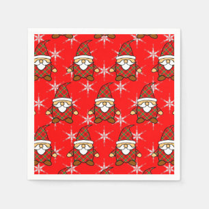 Niedlich Carton Gnome Pattern Weihnachten Napkins Serviette