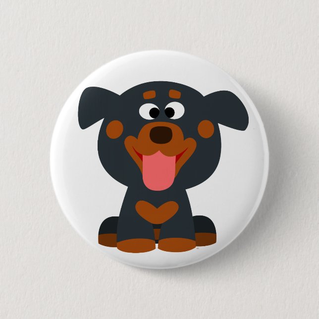 Niedlich Cartoon Baby Rottweiler Button Abzeichen (Vorderseite)