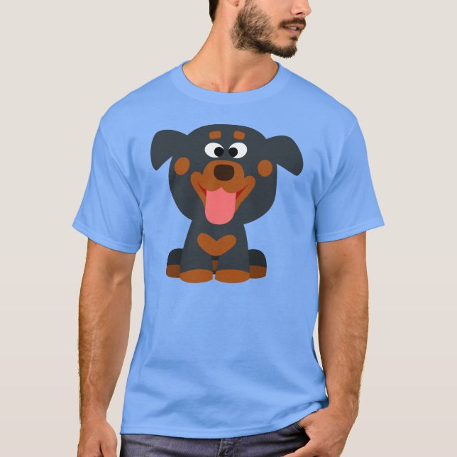 Niedlich Cartoon Baby Rottweiler T - Shirt (Vorderseite)
