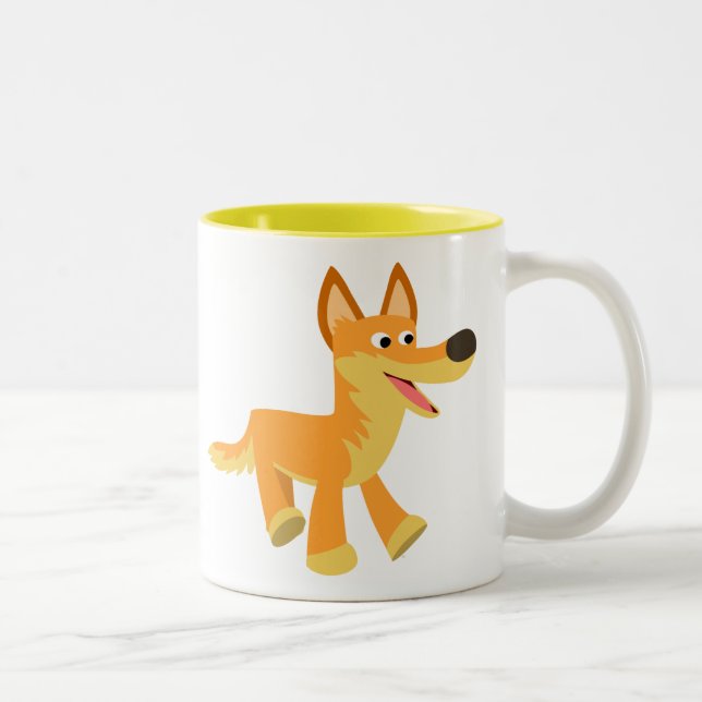 Niedlich Cartoon Dingo Zweifarbige Tasse (Rechts)