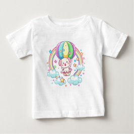 Niedlich Cartoon Dog Hot Air Ballon Baby T - Shirt