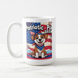 Niedlich Cartoon Dog Tasse - Red White Blue Bandan