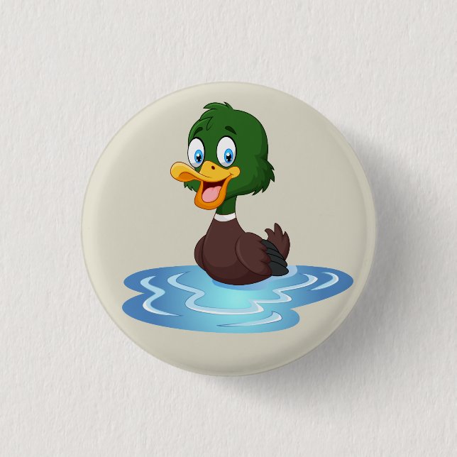 Niedlich Cartoon Duck Button (Vorderseite)