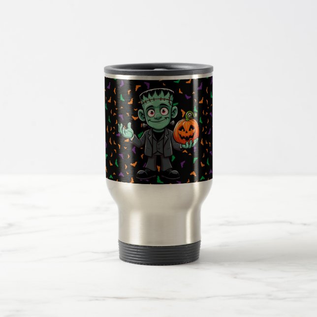 Niedlich, Cartoon Frankensteins Monster Reisebecher (Mittel)