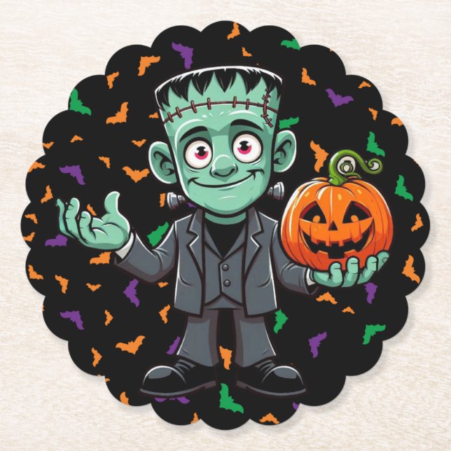Niedlich, Cartoon Frankensteins Monster Untersetzer (Vorderseite)