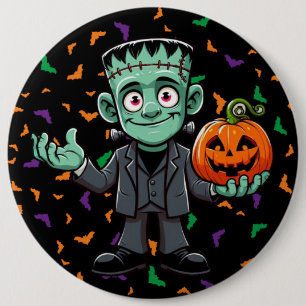 Niedlich, Cartoon Frankensteins Monsterknopf Button