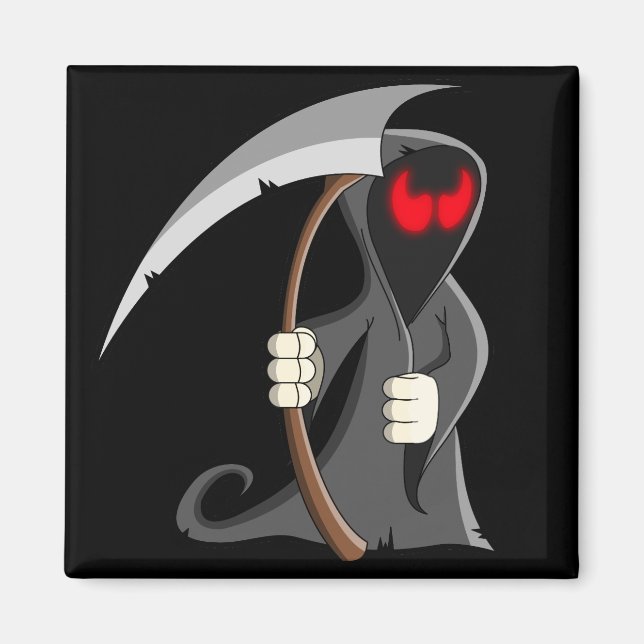 Niedlich Cartoon Grim Sensenmann Halloween Magnet (Vorne)
