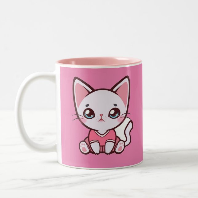 Niedlich Cartoon Kitty Tasse (Links)