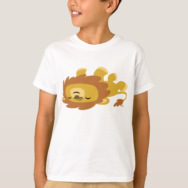 Niedlich Cartoon Lazy Lion Children T - Shirt (Vorderseite)