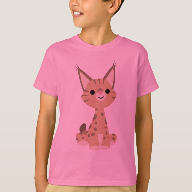 Niedlich Cartoon Lynx Children T - Shirt (Vorderseite)