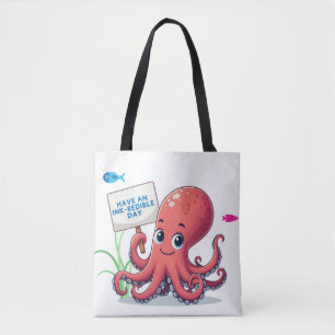 Niedlich, Cartoon-Oktopus mit Fischen
