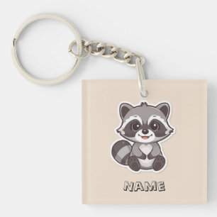 Niedlich Cartoon Raccoon Custom Schlüsselanhänger