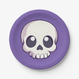 Niedlich Cartoon Skull Halloween Pappteller