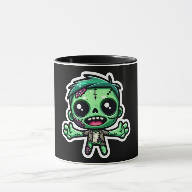 Niedlich, Cartoon Zombie Tasse (Zentrum)