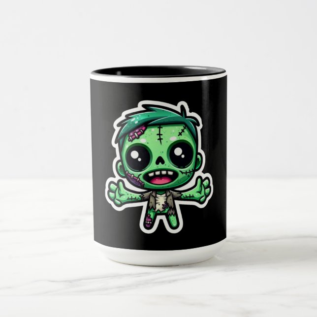 Niedlich, Cartoon Zombie Tasse (Zentrum)