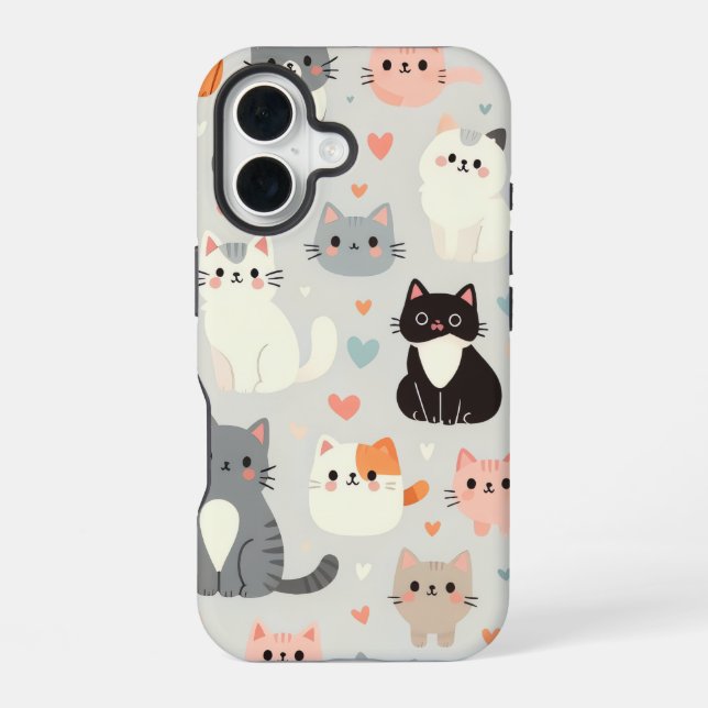 Niedlich Cat Apple iPhone 16 Fall Hülle (Rückseite)