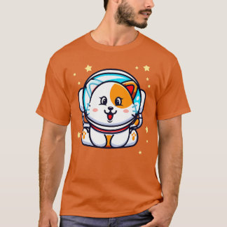 Niedlich Cat Astronaut Space Kawaii Chibi Kitten H T-Shirt
