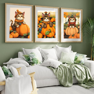 Niedlich Cat Autumn Pumpkin Puzzle