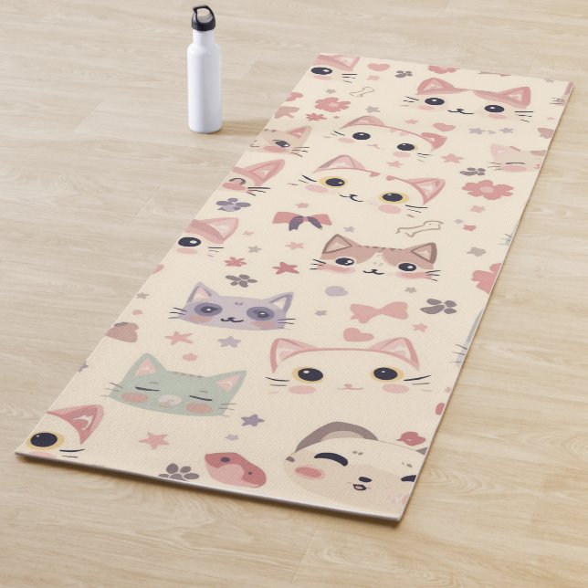 Niedlich Cat Cartoon Funny Pattern Party Yogamatte (Beispiel)