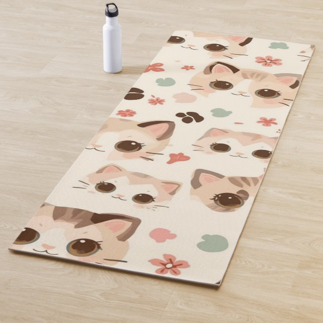 Niedlich Cat Cartoon Funny Pattern Party Yogamatte (Beispiel)
