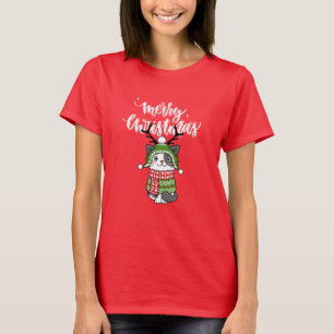Niedlich Cat Christmas Kleinen Geschenke Galore T-Shirt