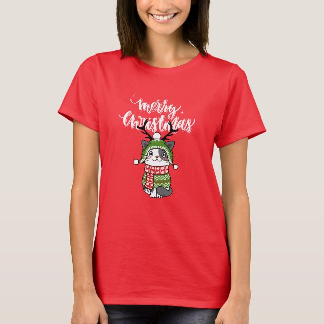 Niedlich Cat Christmas Kleinen Geschenke Galore T-Shirt (Vorderseite)