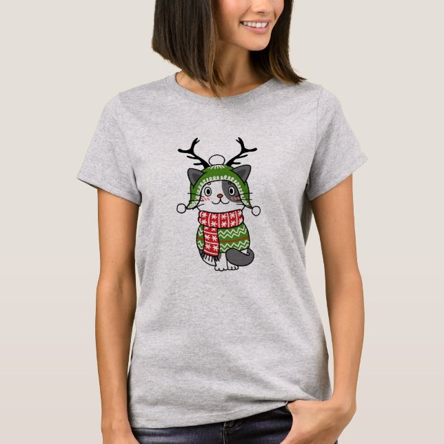 Niedlich Cat Christmas Kleinen Geschenke Galore T-Shirt (Vorderseite)