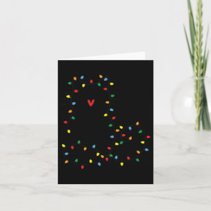Niedlich Cat Christmas Light Graphic Cat Black Mam Karte