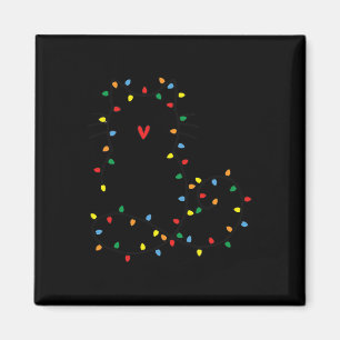 Niedlich Cat Christmas Light Graphic Cat Black Mam Magnet