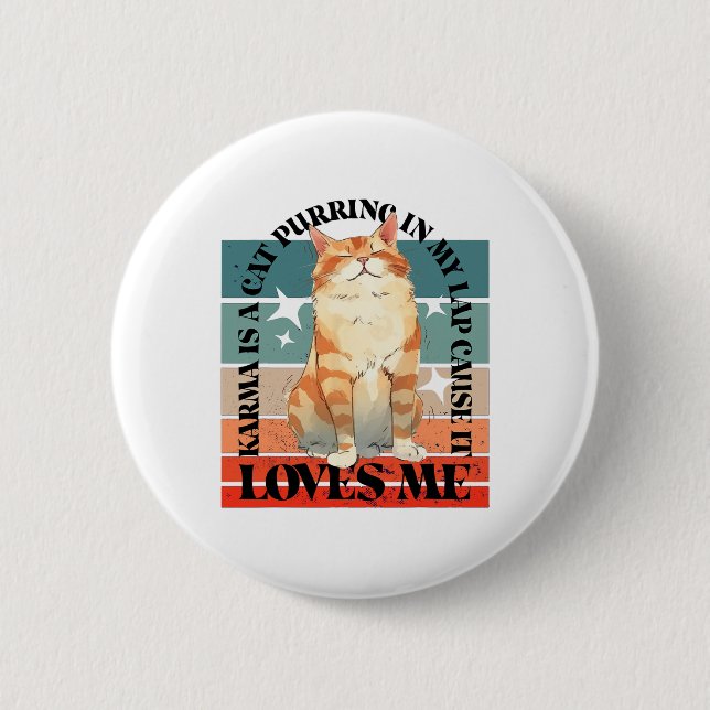 Niedlich Cat Comma - La Kamala Harris für den Präs Button (Vorderseite)