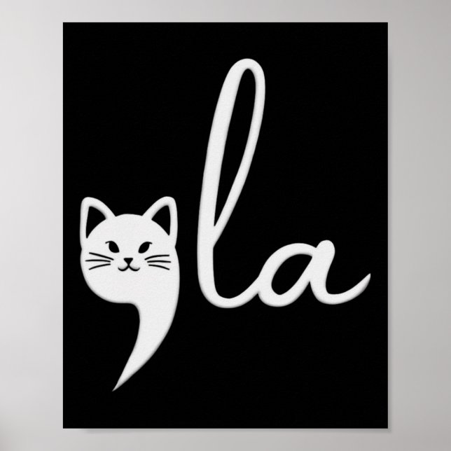 Niedlich Cat Comma-la Kamala Harris Präsident 2024 Poster (Vorne)
