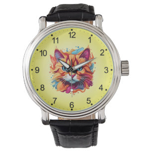Niedlich Cat Face Digital Art Design-87002 Armbanduhr