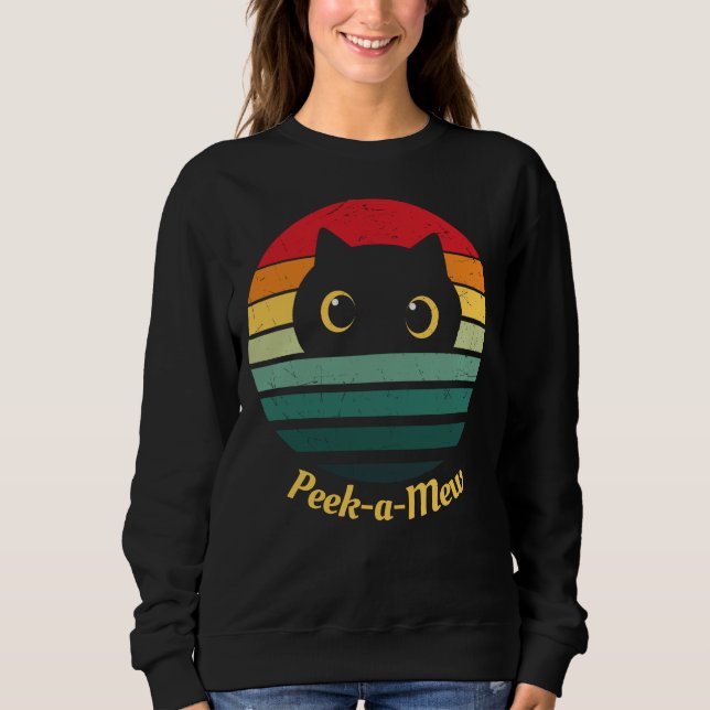 Niedlich Cat Face Flüchtige Blick a Mew Sweatshirt (Vorderseite)