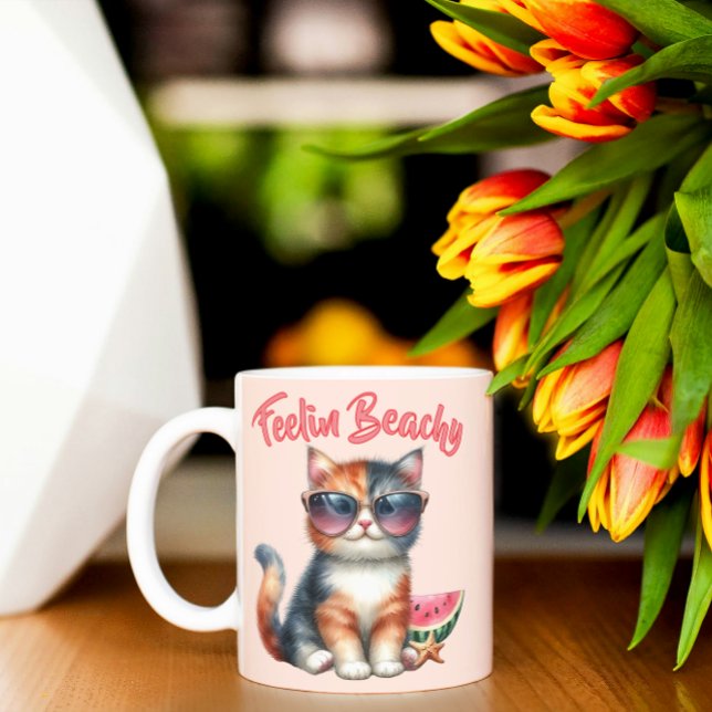 Niedlich Cat Feelin Beachy Kaffeetasse (Von Creator hochgeladen)